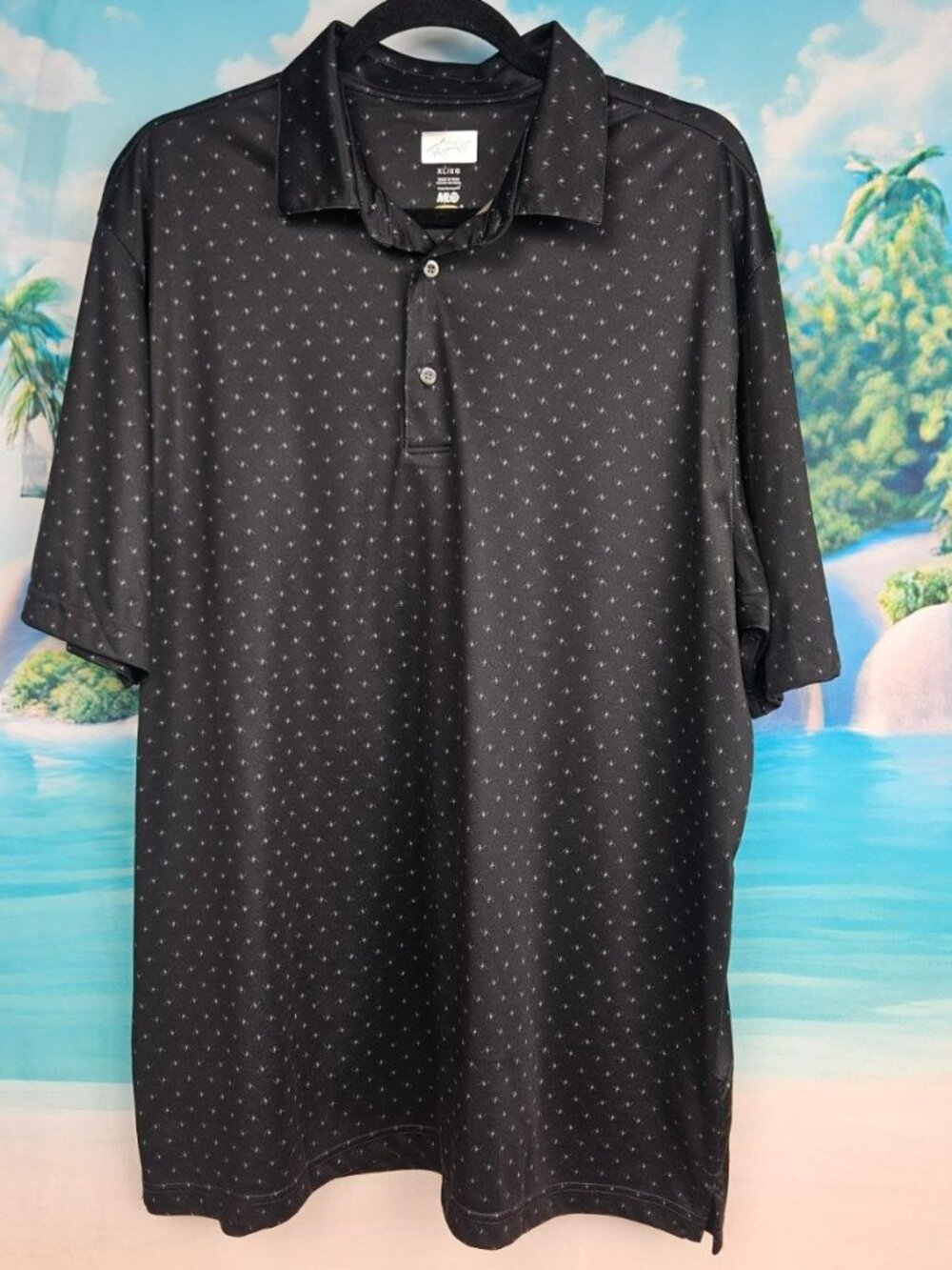 Greg Norman PlayDry Black Polo Shirt Mens XL Performance Golf Sports Outdoors